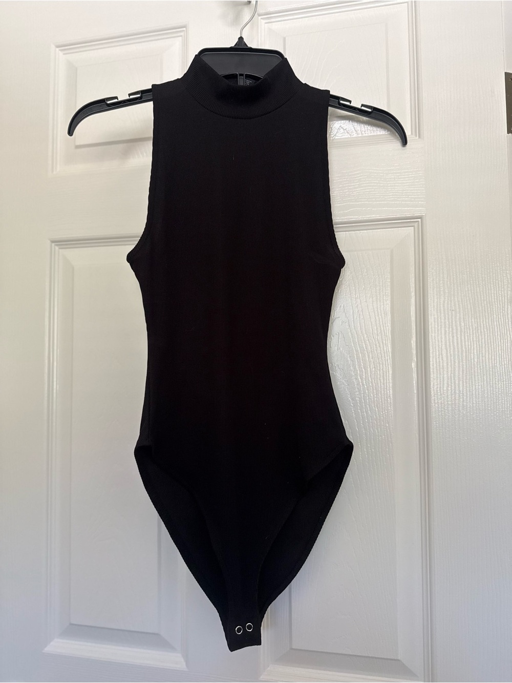 Forever 21 Black Sleeveless Mock Neck One-Piece Bodysuit